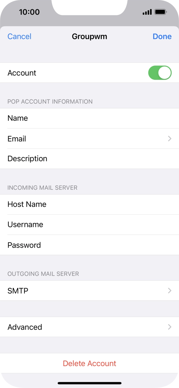 Press SMTP.