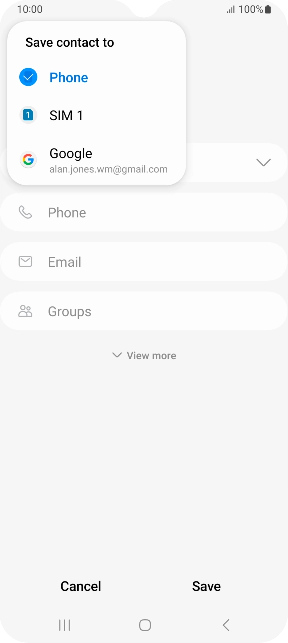 Press the required Google account. Press the required Google account.