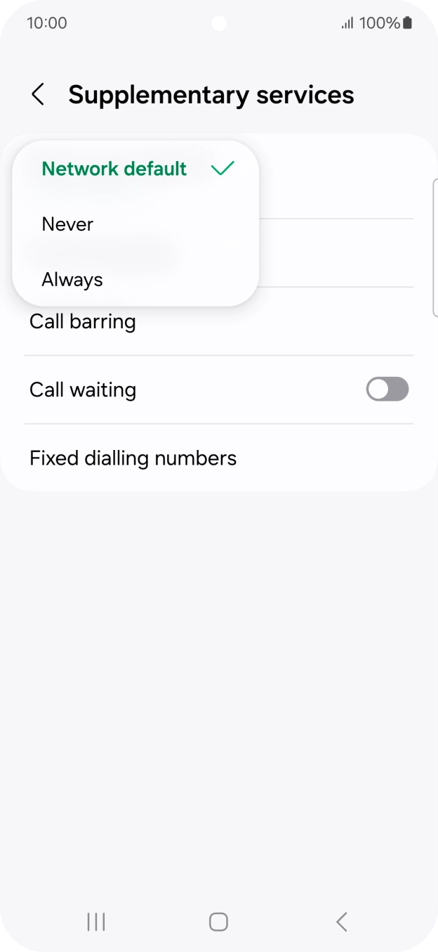Press Always to turn on caller ID. Press Always to turn on caller ID.