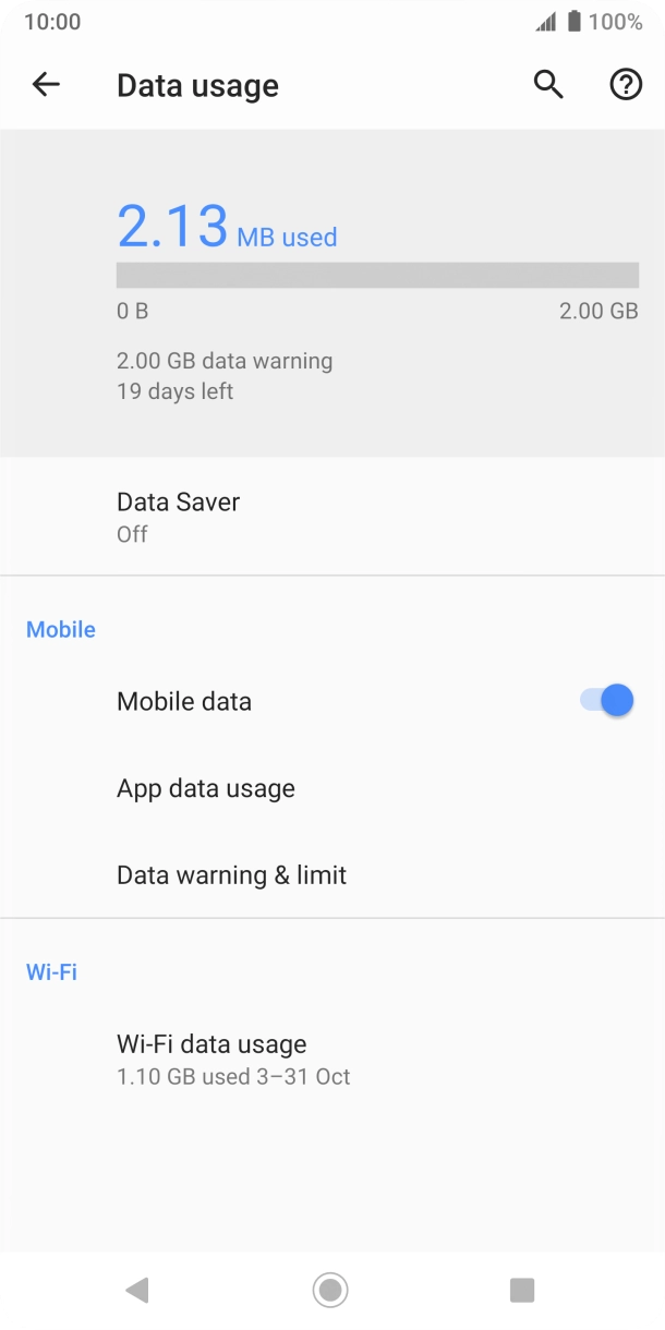 The total data usage is displayed.