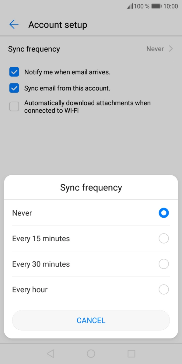Press the required setting. Press the required setting.