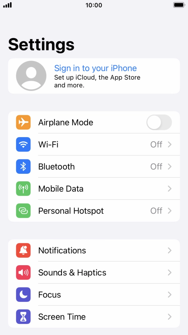 Press Sign in to your iPhone.