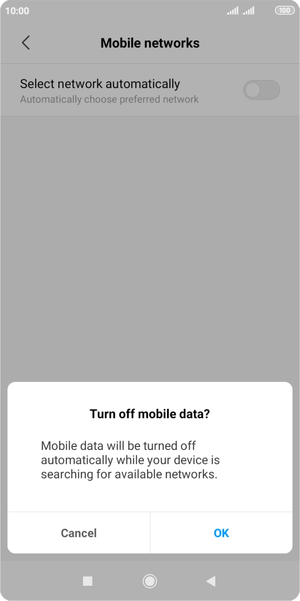 Press OK and your phone will search for networks.