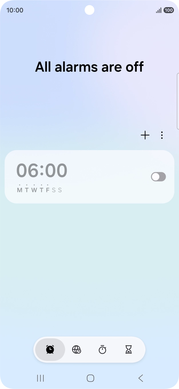 Press the set new alarm icon.