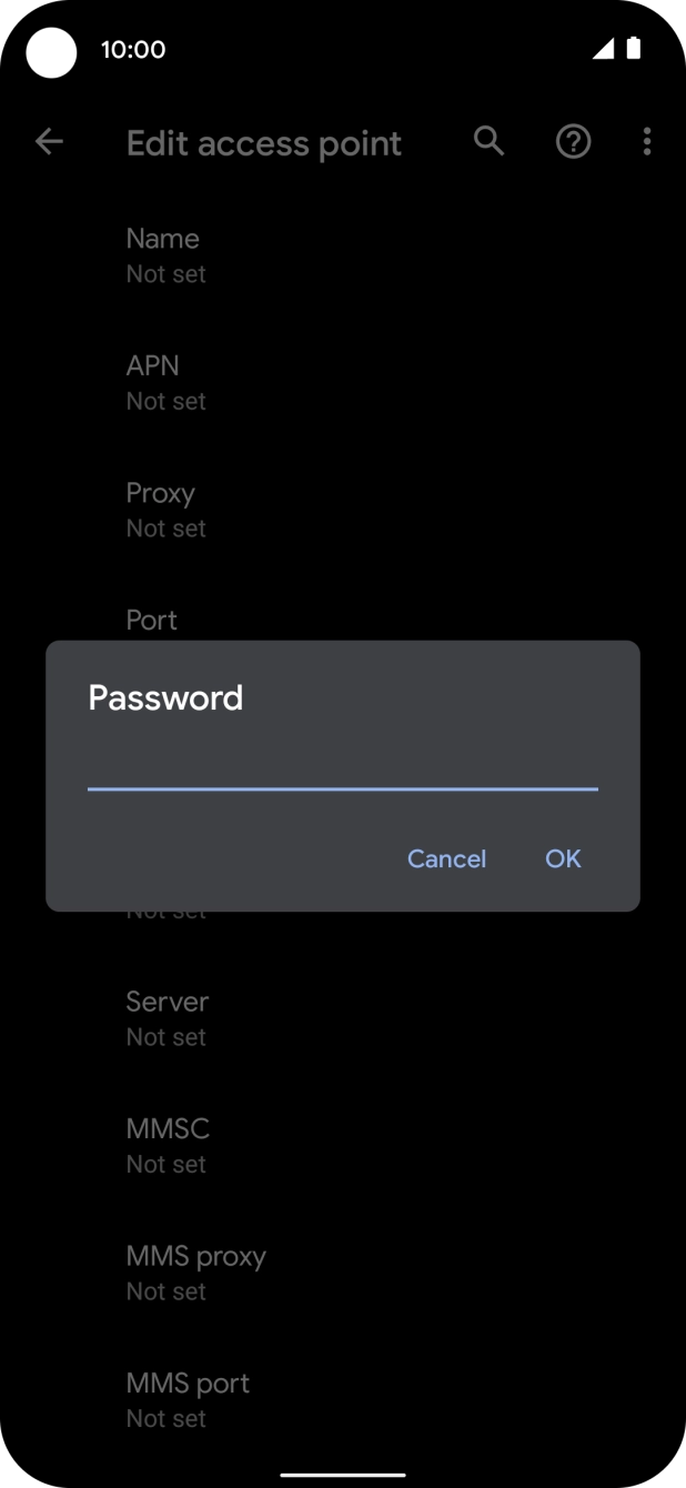 Key in password and press OK. Key in password and press OK.
