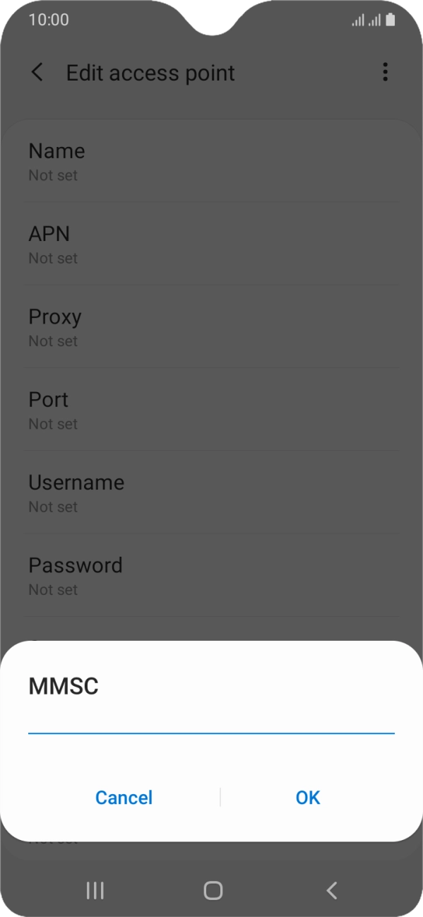 Key in http://mmsc.mms.o2.co.uk:8002 and press OK.