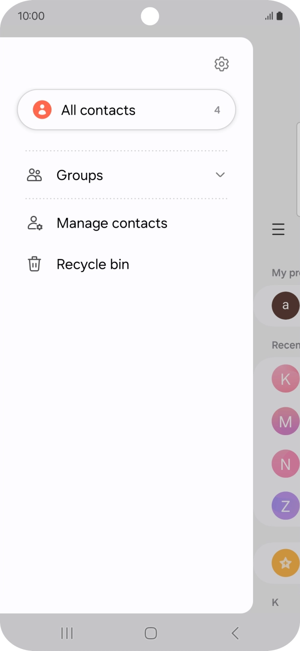 Press Manage contacts. Press Manage contacts.
