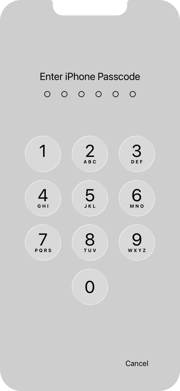 Use the lock code you created.