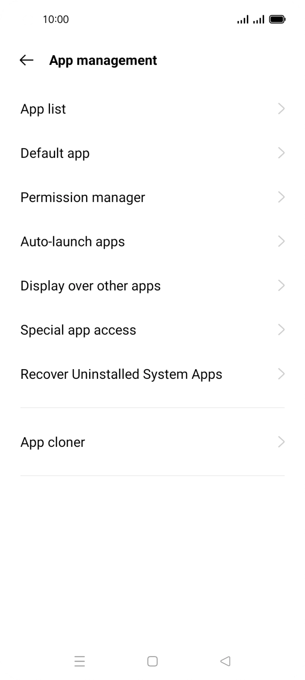 Press Permission manager.