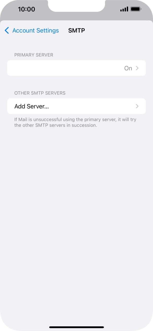 Press the field below 'PRIMARY SERVER'. Press the field below 'PRIMARY SERVER'.