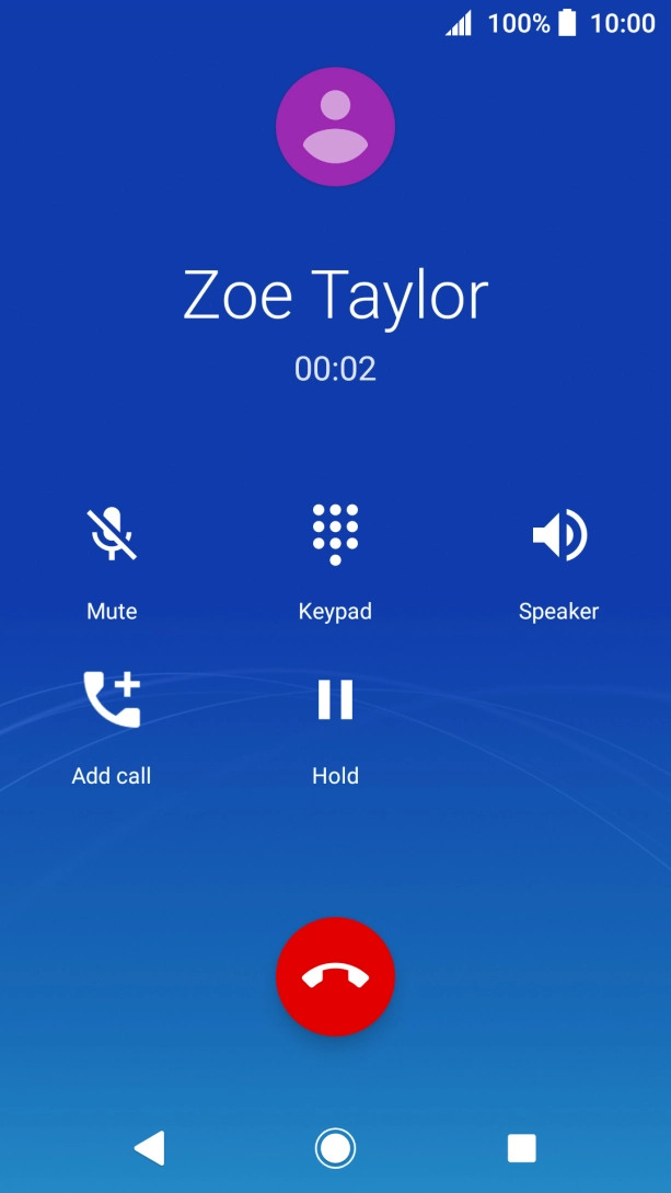 Press the end call icon.