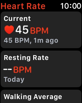 Your current heart rate is displayed below Current. Your current heart rate is displayed below Current.