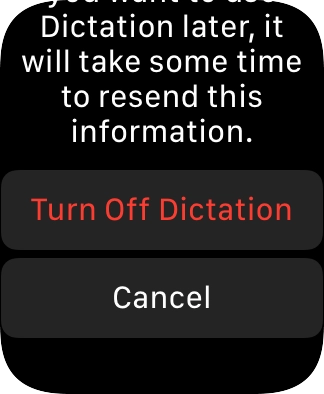 Press Turn Off Dictation. Press Turn Off Dictation.