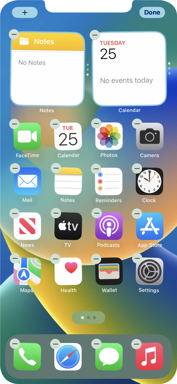 Press the home screen icon. Press the home screen icon.