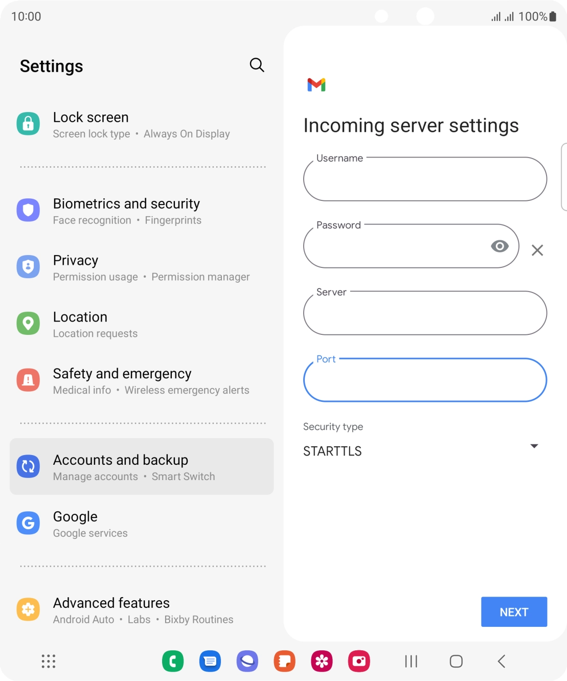 Press the drop down list below 'Security type'.