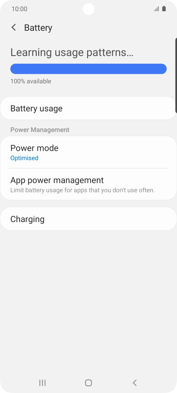 Press Power mode.
