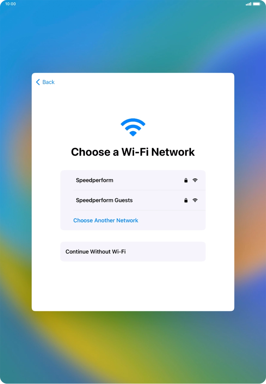 Press the required WiFi network. Press the required WiFi network.
