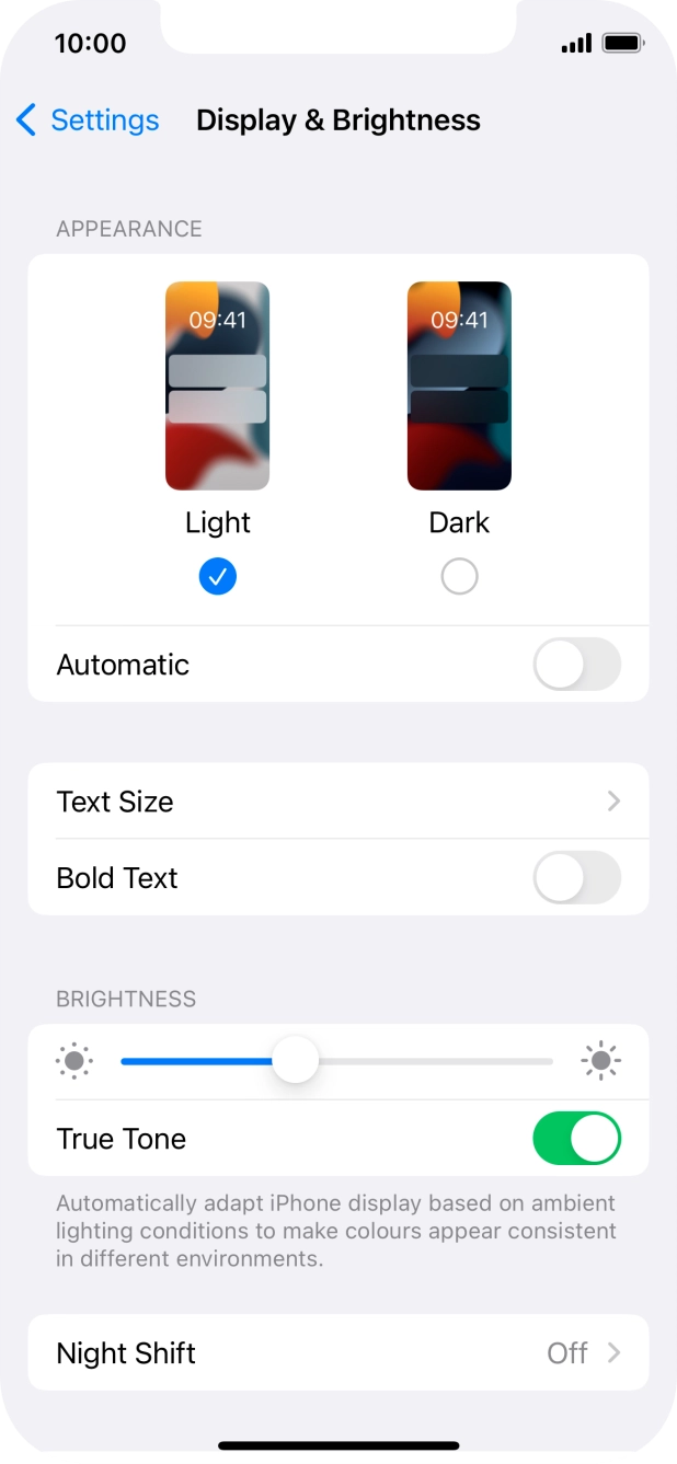 Press Dark.