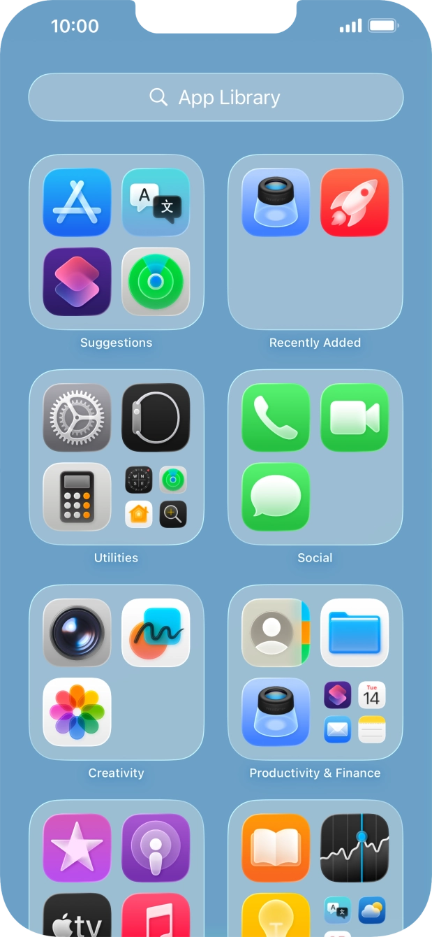 Press the required app. Press the required app.