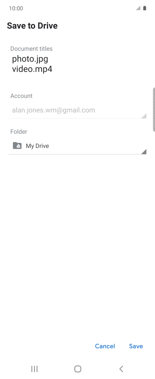 Press the field below 'Folder' and go to the required folder.