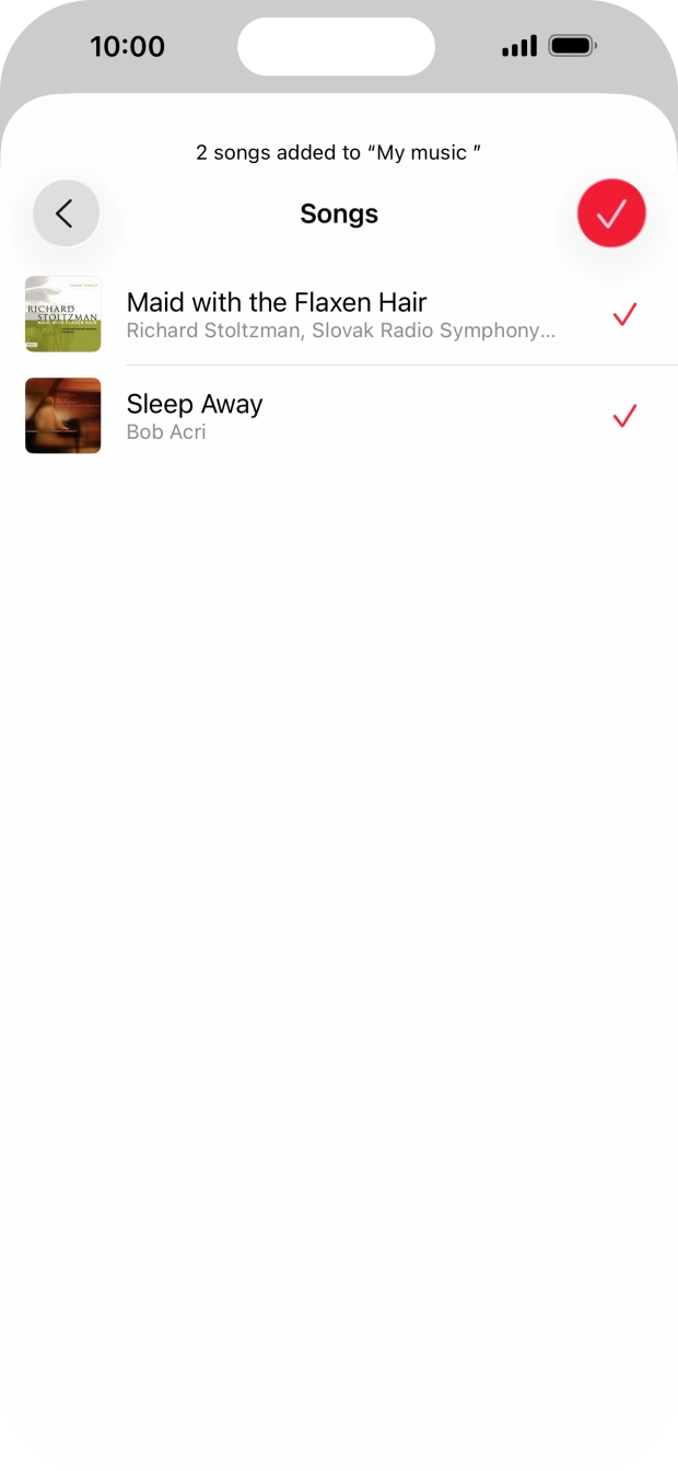 Press the confirm icon.