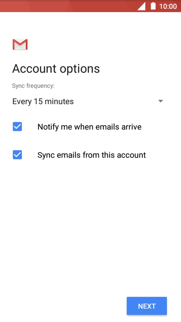 Press the drop down list below 'Sync frequency'. Press the drop down list below 'Sync frequency'.