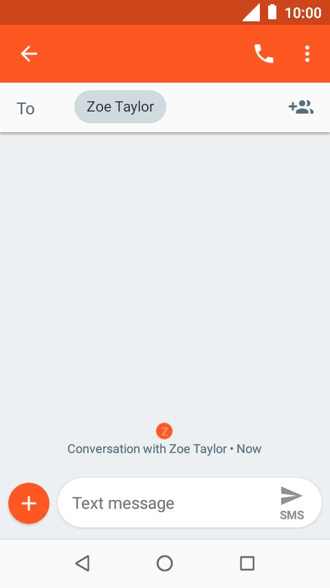 Press the text input field and write the text for your text message.