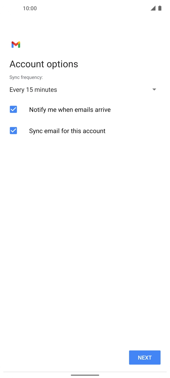 Press the drop down list below 'Sync frequency:'. Press the drop down list below 'Sync frequency:'.