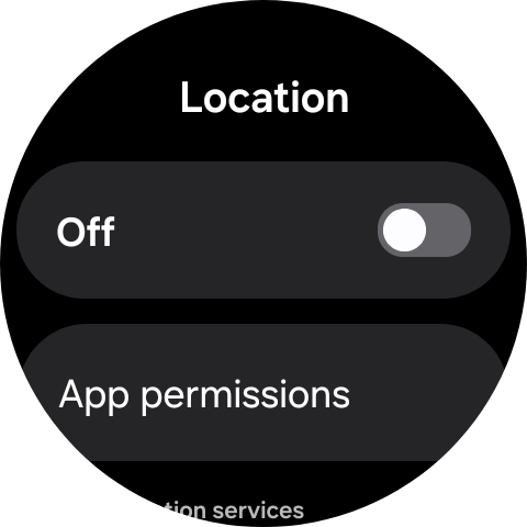 Press the indicator below 'Location' to turn the function on or off. Press the indicator below 'Location' to turn the function on or off.