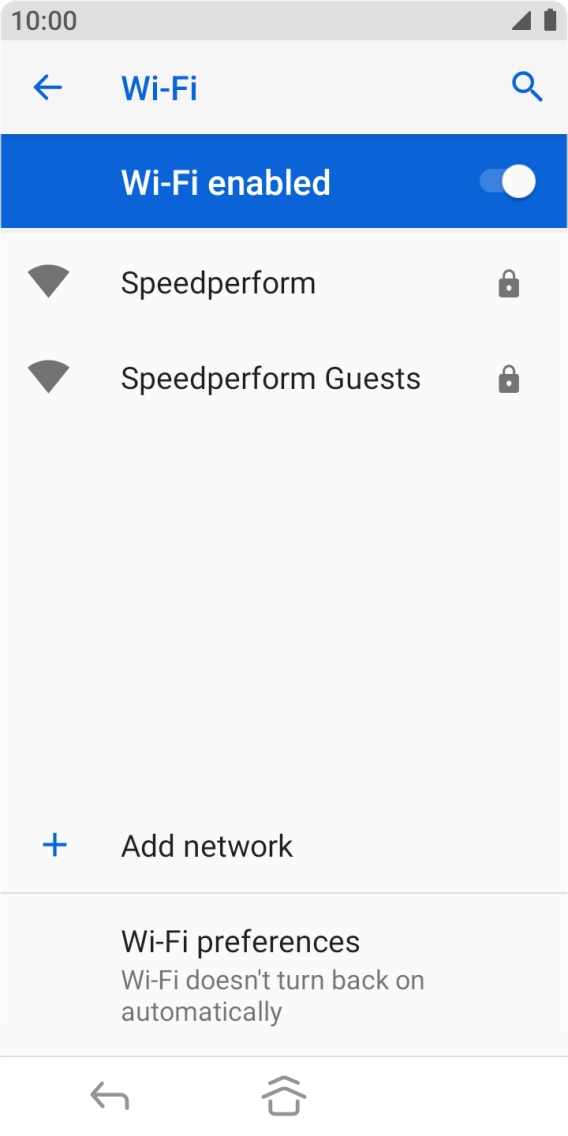 Press the required WiFi network. Press the required WiFi network.