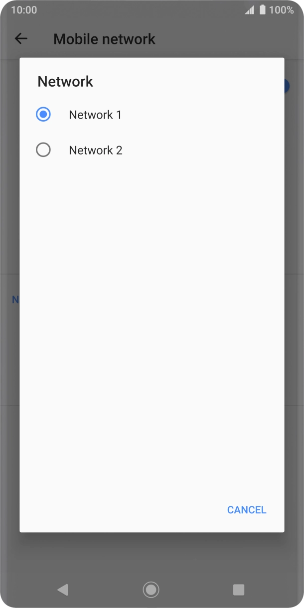Press the required network. Press the required network.