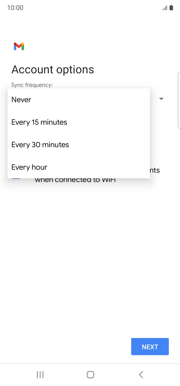 Press the required setting. Press the required setting.