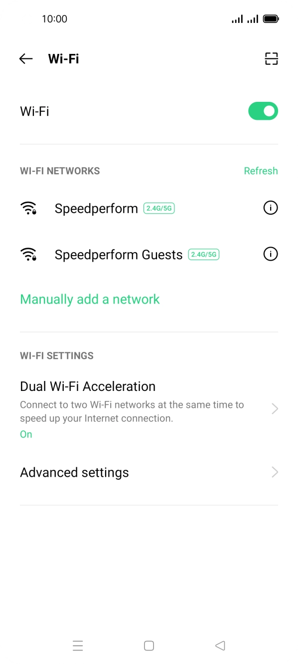 Press the required WiFi network. Press the required WiFi network.