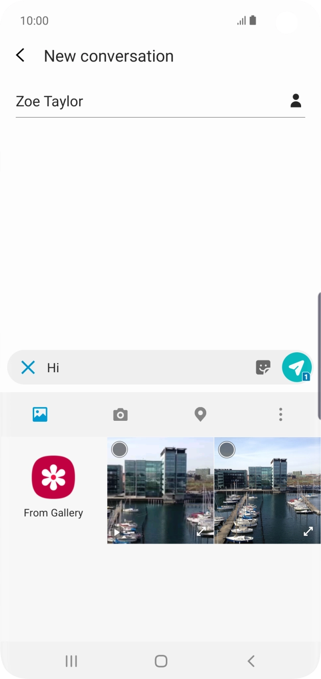 Press the picture icon. Press the picture icon.