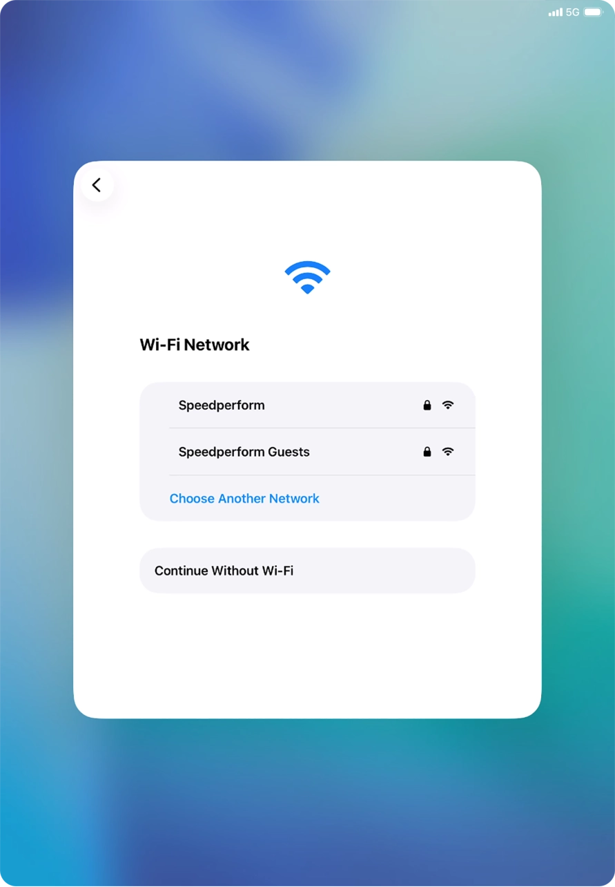 Press the required WiFi network. Press the required WiFi network.