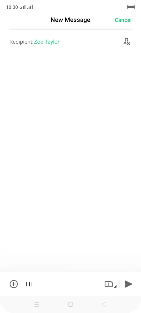 Press the send icon when you've finished your text message. Press the send icon when you've finished your text message.