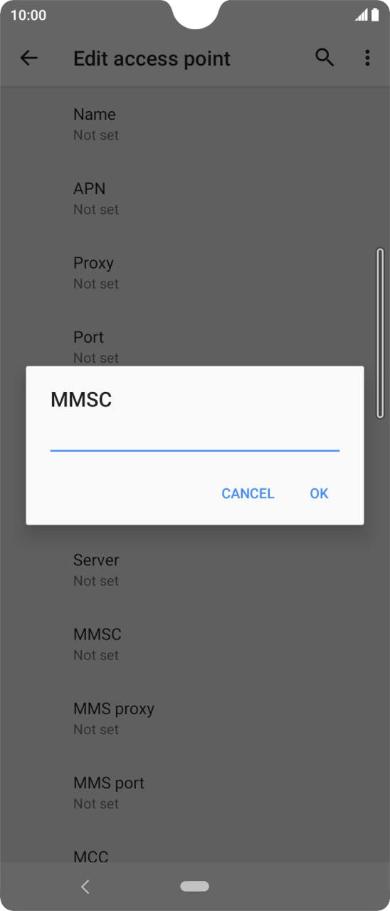 Key in http://mmsc.mms.o2.co.uk:8002 and press OK.
