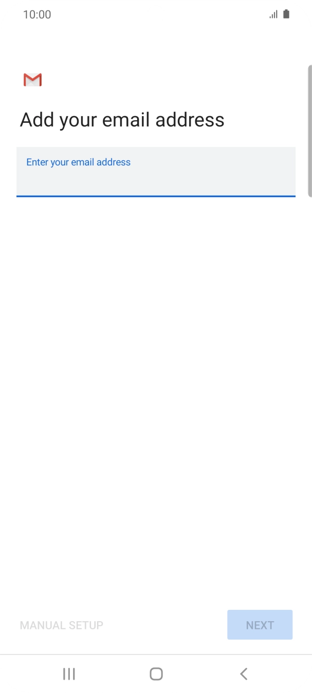 Press the field below 'Enter your email address' and key in your email address.