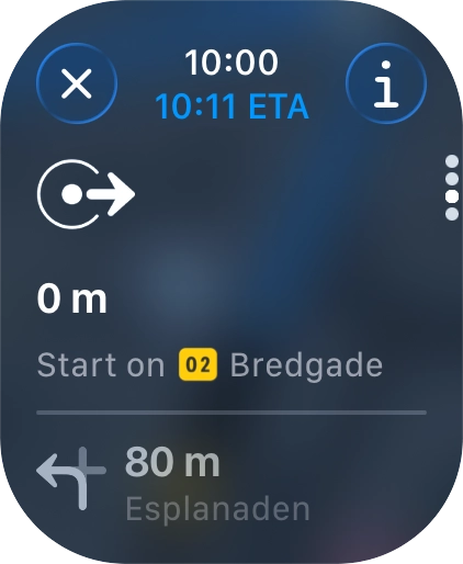 Press the end icon.