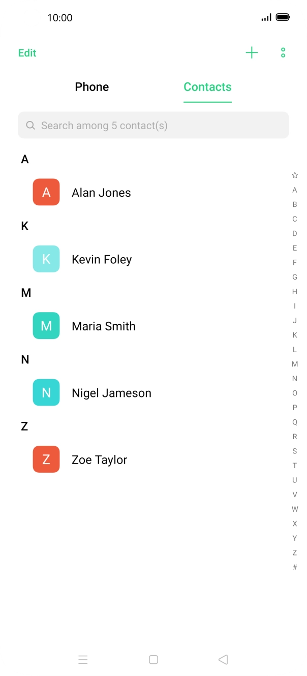 Press the new contact icon.