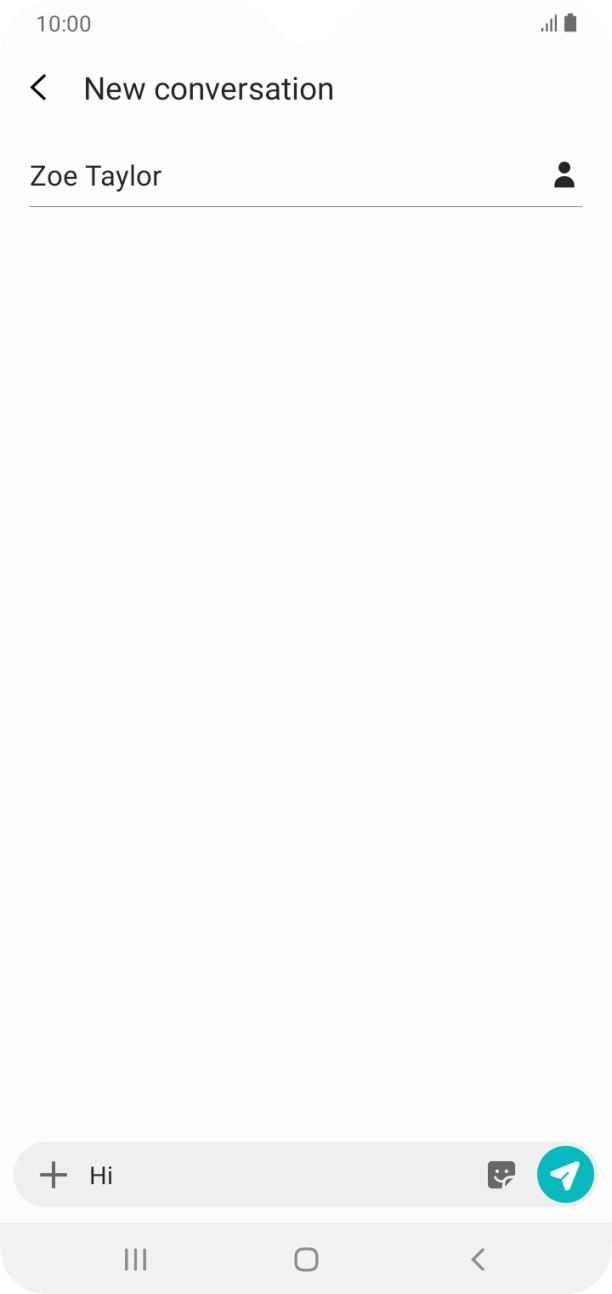 Press the send icon when you've finished your text message. Press the send icon when you've finished your text message.