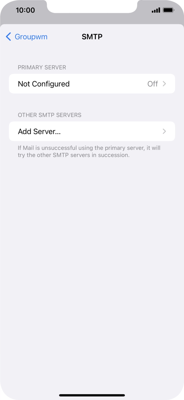 Press the field below 'PRIMARY SERVER'. Press the field below 'PRIMARY SERVER'.