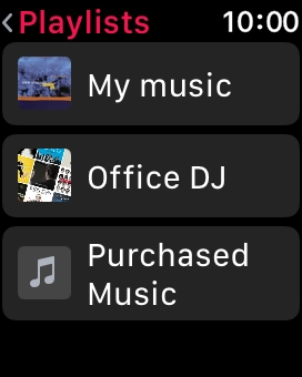 Press the required playlist to start playback. Press the required playlist to start playback.