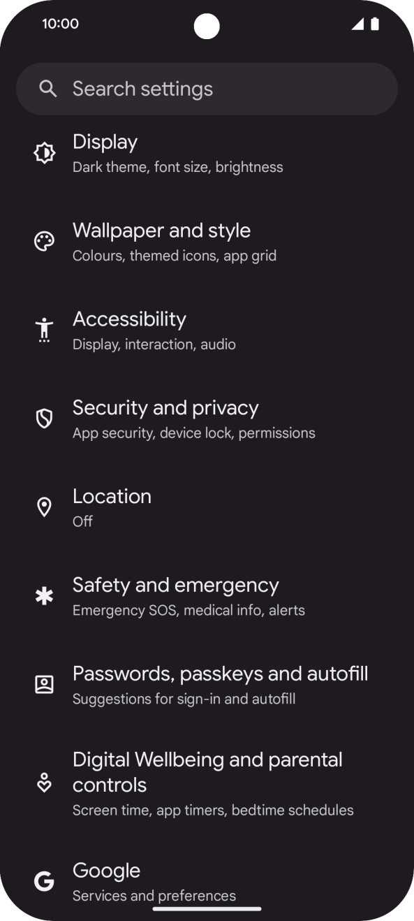 Press Passwords and accounts.