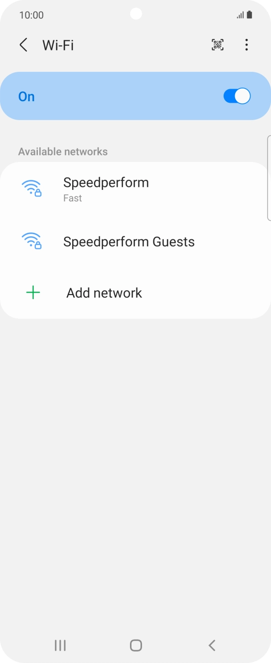 Press the required WiFi network.