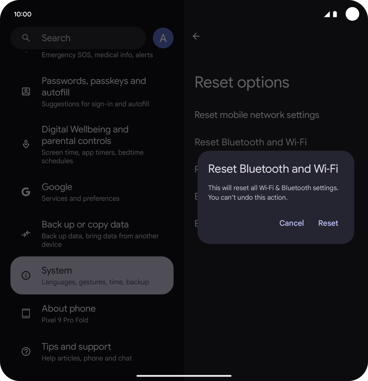 Press Reset.
