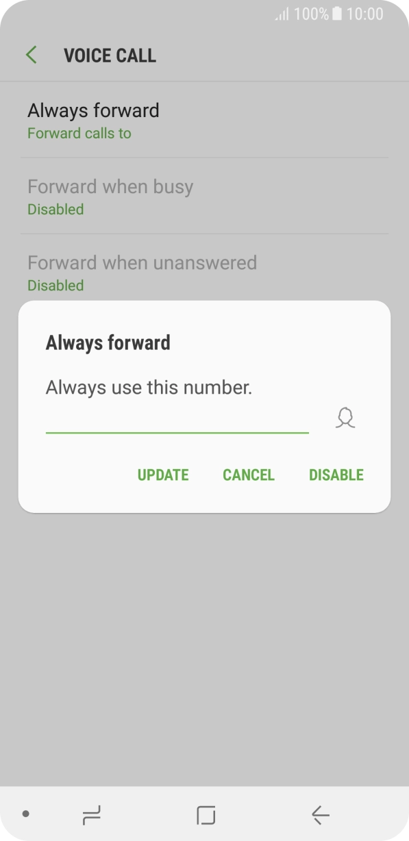 Press DISABLE. Press DISABLE.