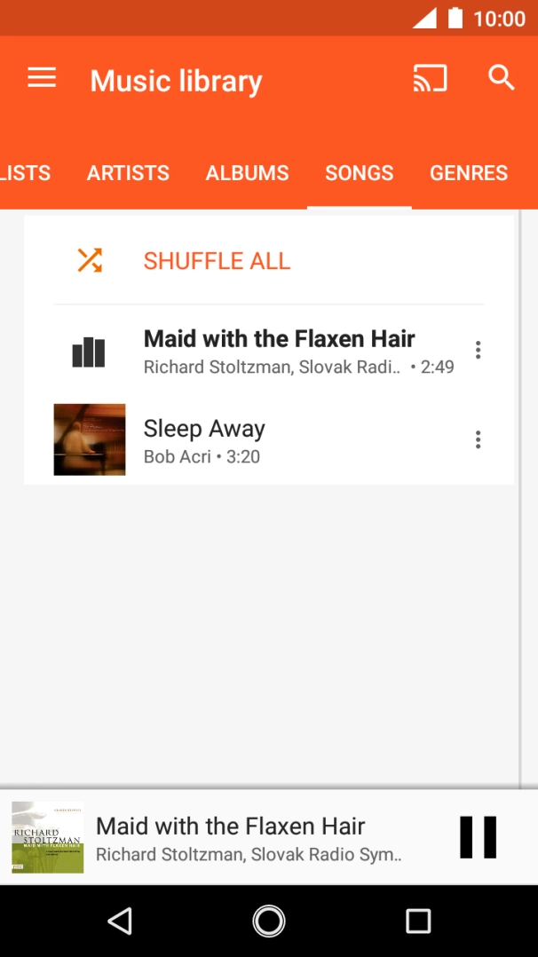 Press the song title at the bottom of the screen. Press the song title at the bottom of the screen.