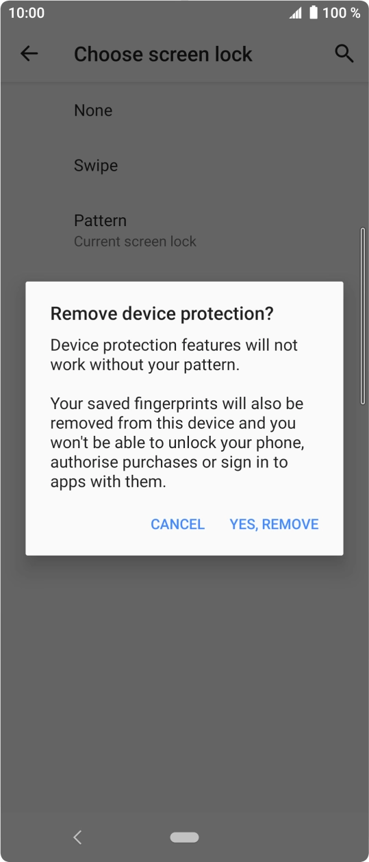 Press YES, REMOVE. Press YES, REMOVE.