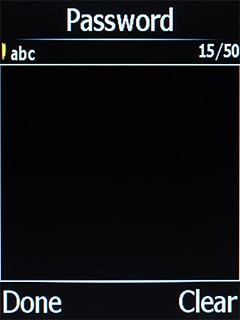 Highlight the field below 'Password' and key in your password.